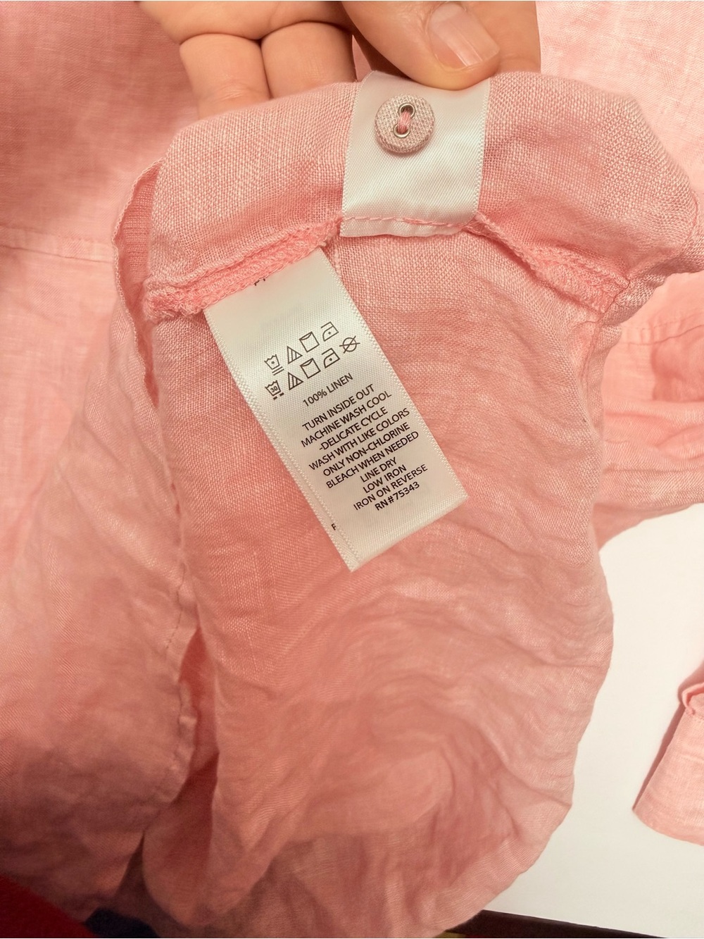 Sigrid Olsen 100% Linen Pink Tunic Top Women’s Small Button Front Shirt - Picture 10 of 10